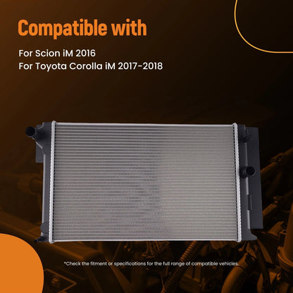 Coolant Radiator for Toyota Corolla iM (2017–2018) Aluminum MT