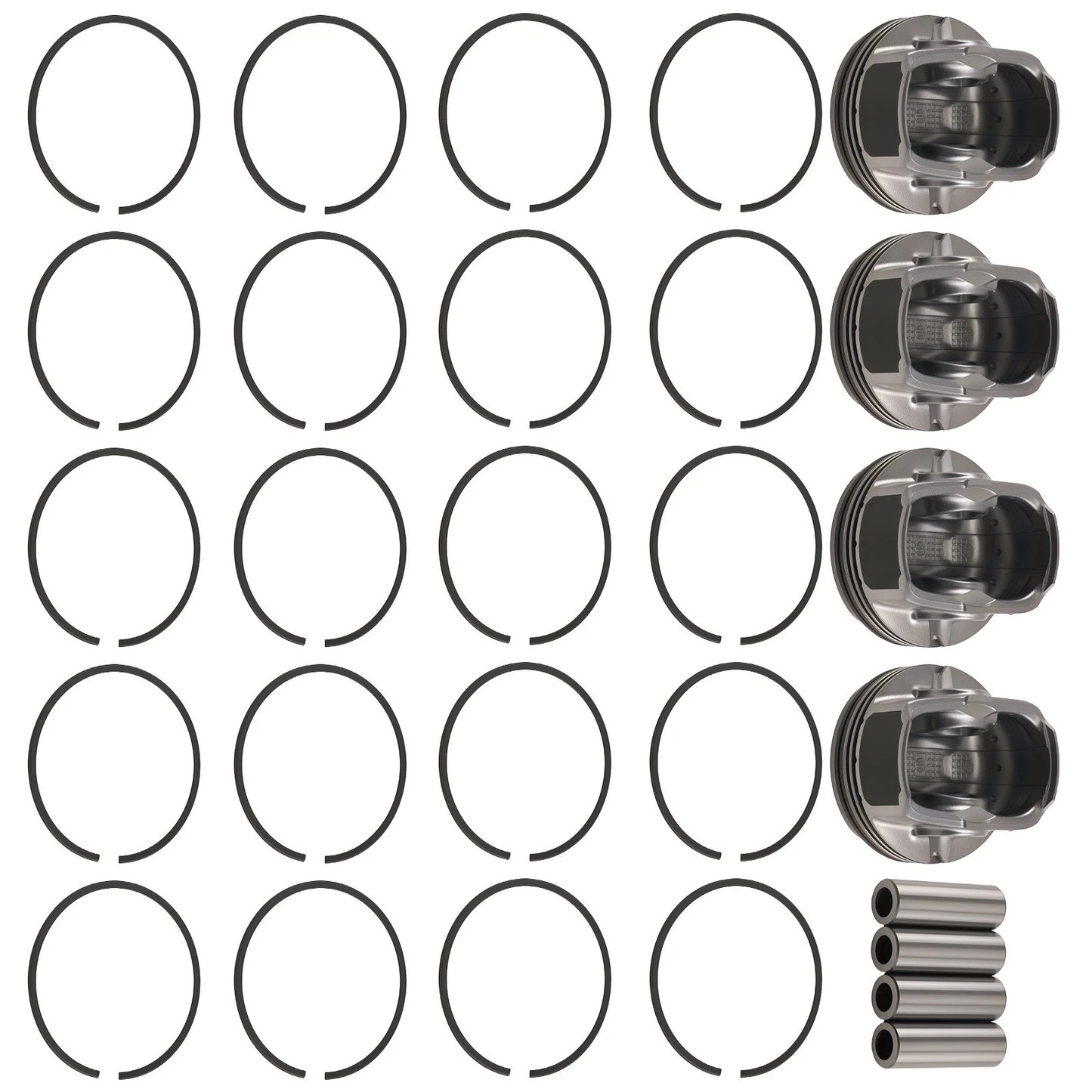 4 Piston & Ring Kit for Hyundai Kia Accent Rio 1.6L (2012–2016)