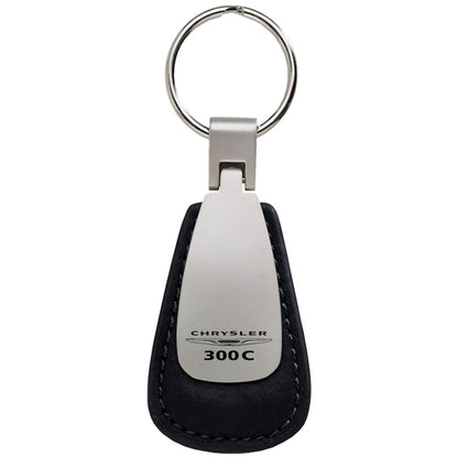 Black Leather Teardrop Keychain - Officially Licensed for Chrysler 300C