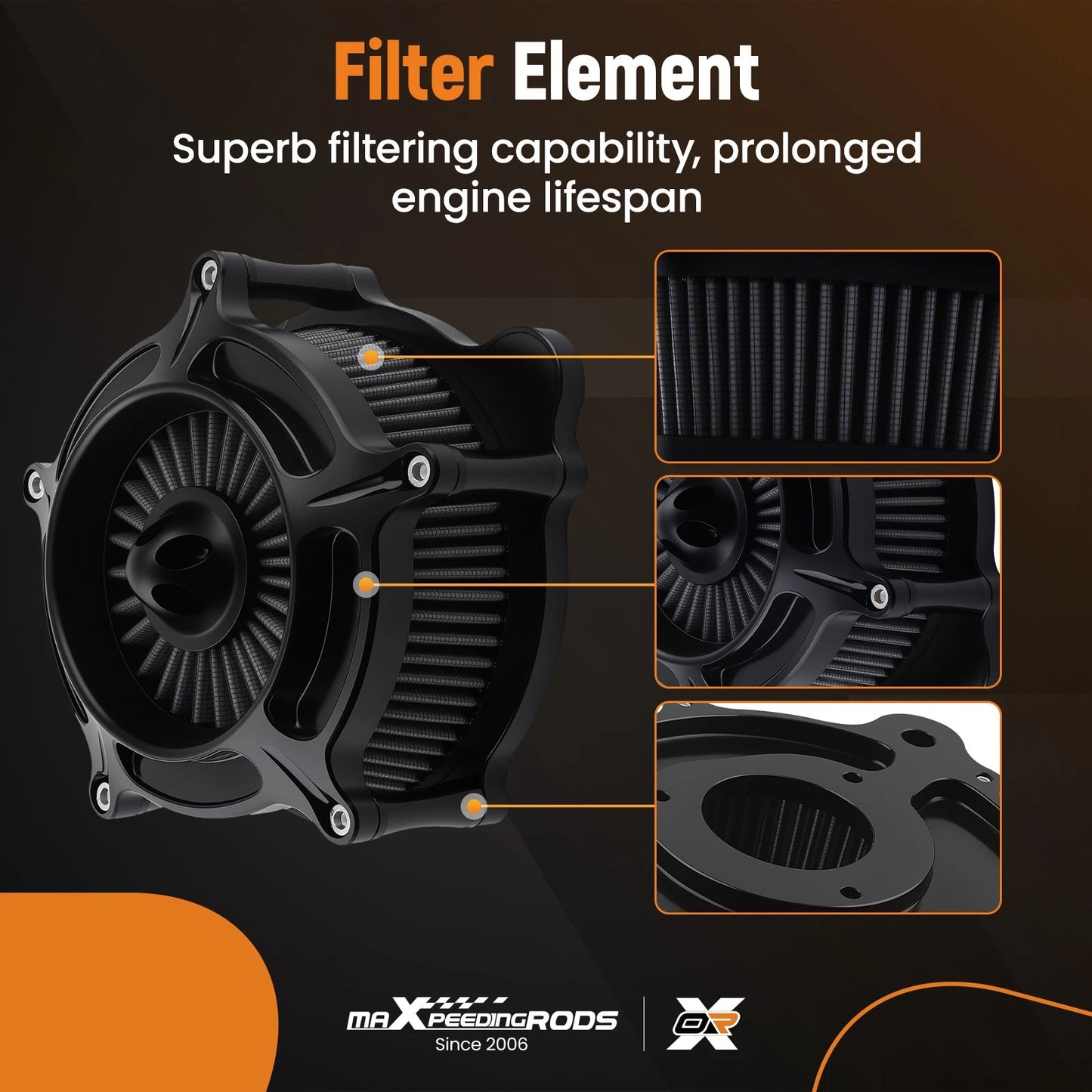 High Flow Air Cleaner Kit for Harley Softail (2016–2017) Aluminum Filter System