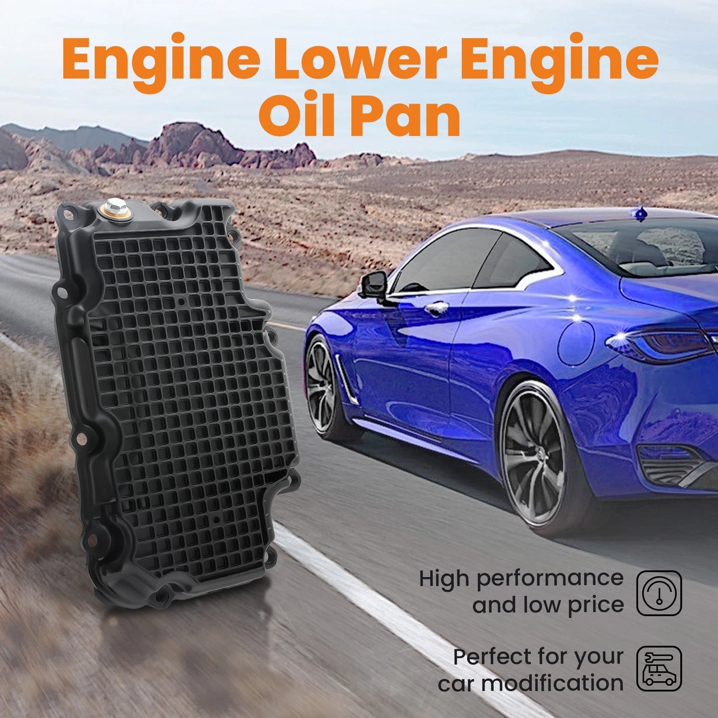 Engine Oil Pan Lower for Infiniti Q50 Q60 (2017–2022) 3.0L V6 RWD