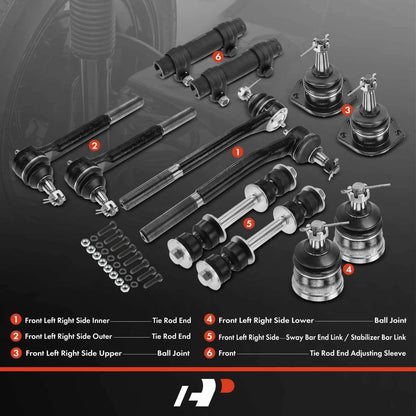 6x Front Ball Joints & Sway Bar End Links for Chevy Camaro (2010–2023)