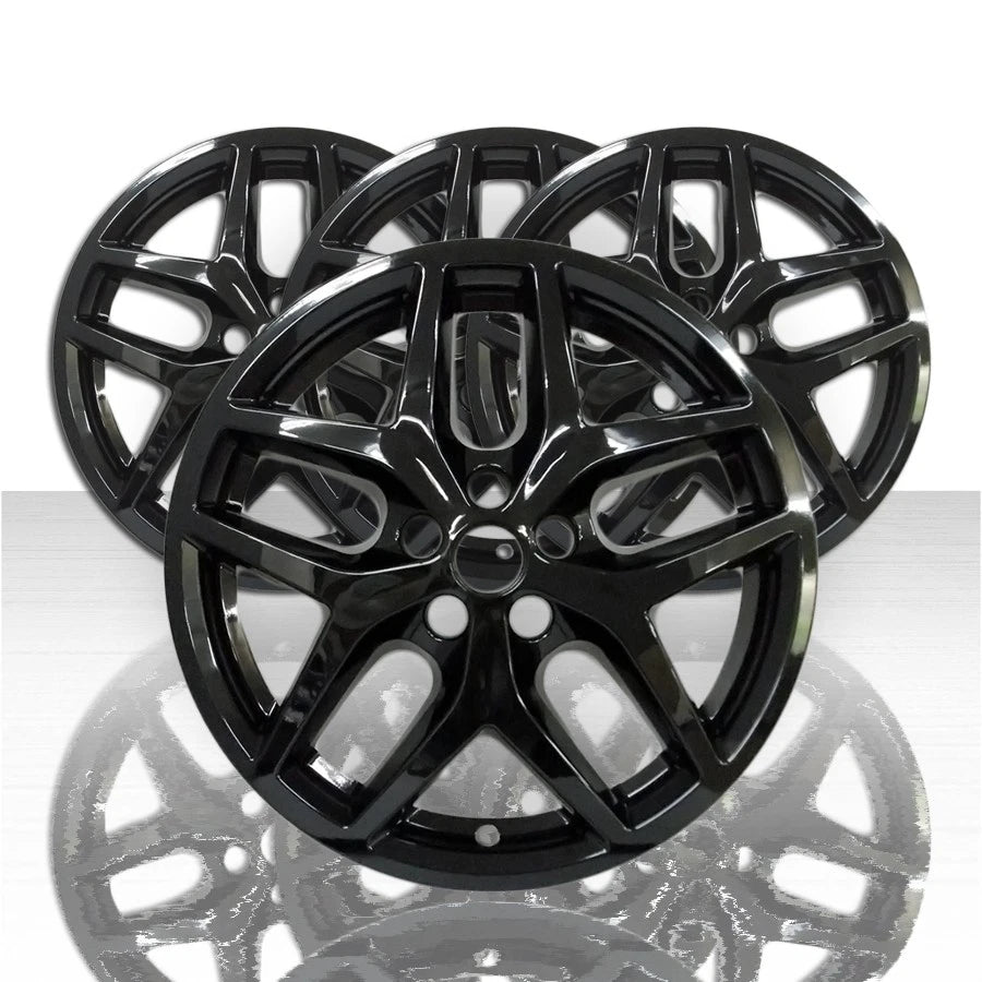 18" Gloss Black Wheel Skins for 2021-2023 Ford Edge (Set of 4)