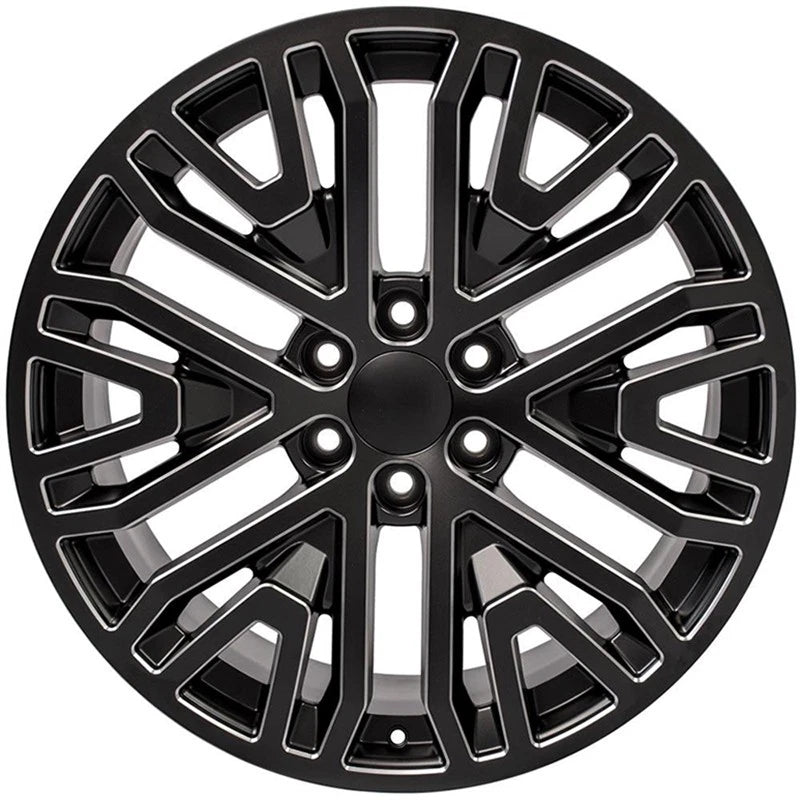 22 Inch Black Wheel Replacement with Milled Edge for GMC Savana 1500 (2003–2014)