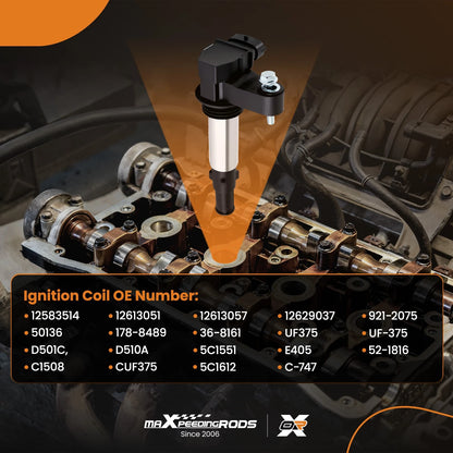 Ignition Coil Set 6pcs for Saab 9-3 2.8L V6 (2005–2009)