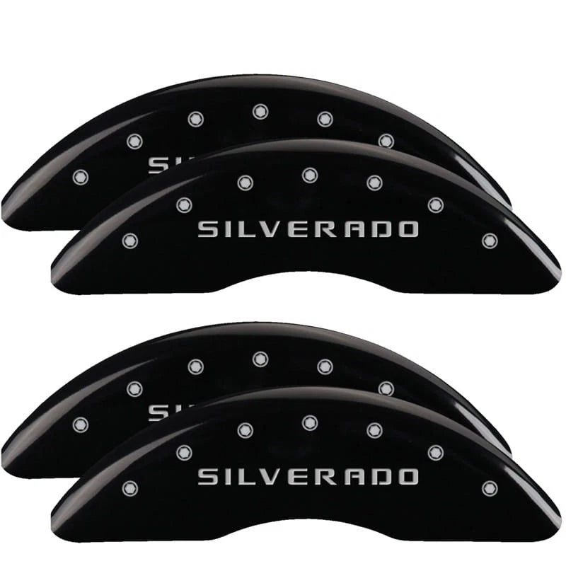 Black Caliper Covers 4pc Engraved for Chevy Silverado 2500 (2020–2025)