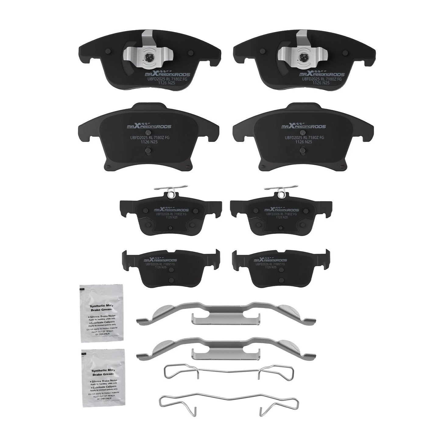 Front and Rear Ceramic Brake Pads for Lincoln MKZ and Ford Fusion (2013–2020)