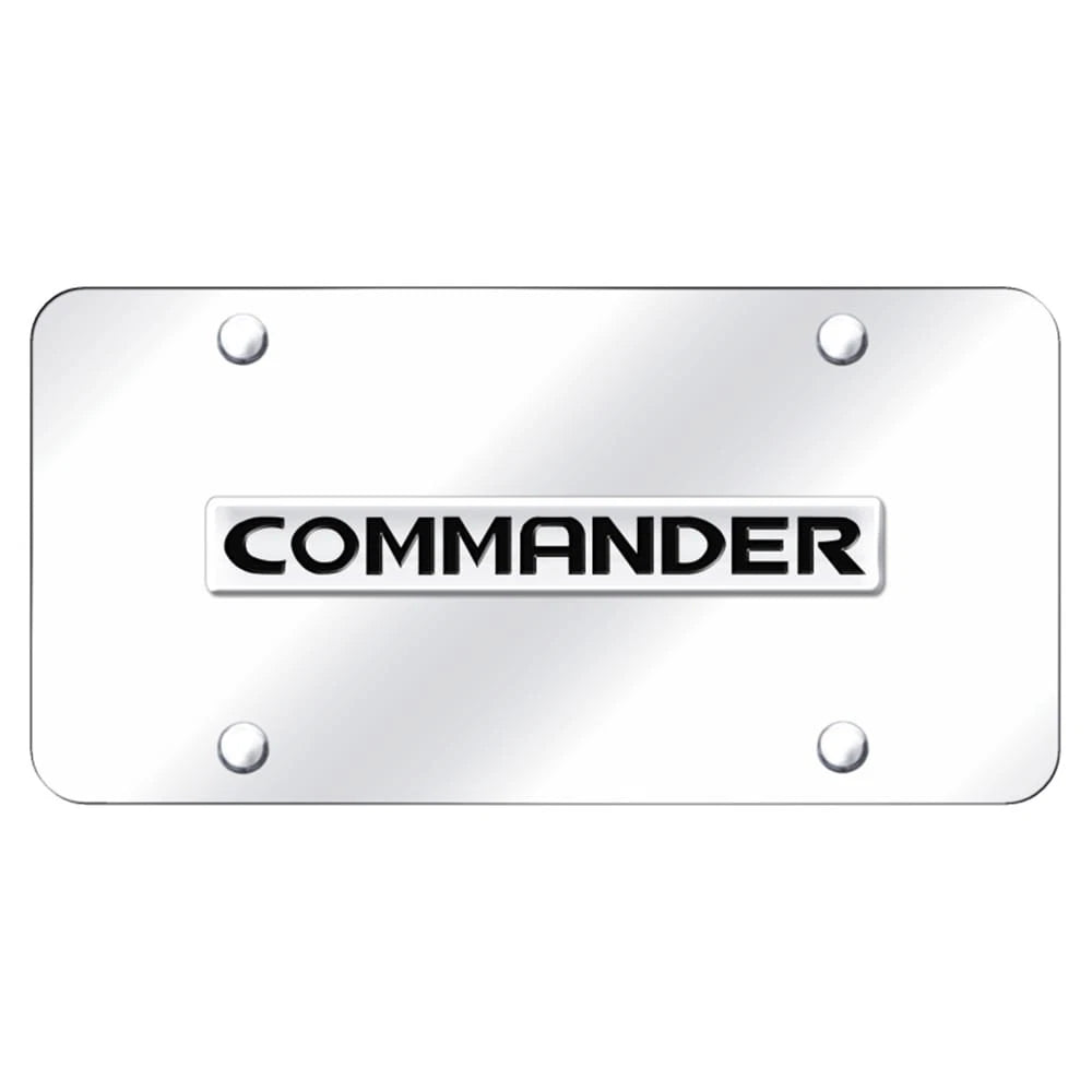 Chrome Name on Chrome License Plate - Officially Licensed for Jeep Commander