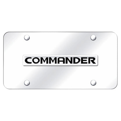 Chrome Name on Chrome License Plate - Officially Licensed for Jeep Commander
