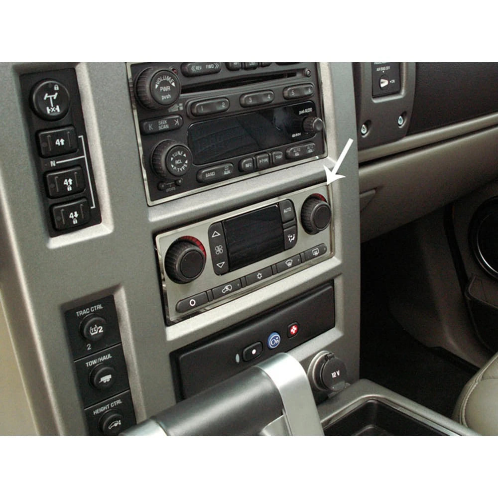 2pc Polished Stainless Steel A/C Plate w/Polished Ring for 2003-2007 Hummer H2