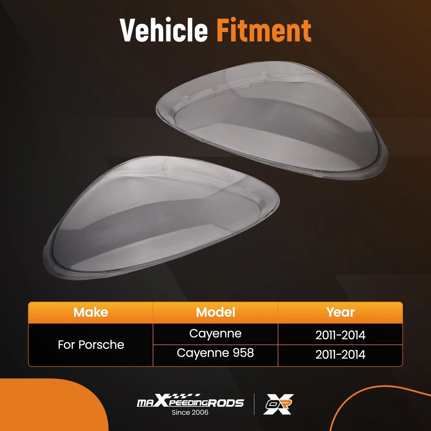 Headlight Lens Cover for Porsche Cayenne 958 (2011–2014)