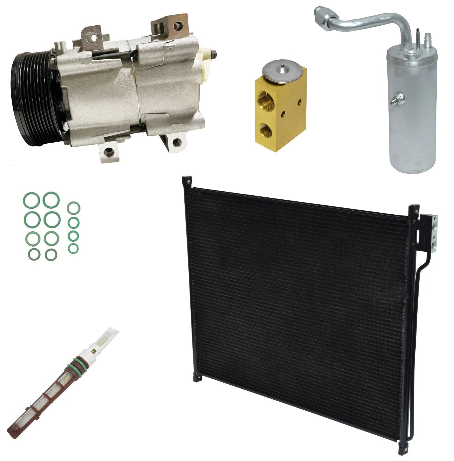 AC Compressor Kit with Condenser for Ford Excursion 7.3L (2001–2005)