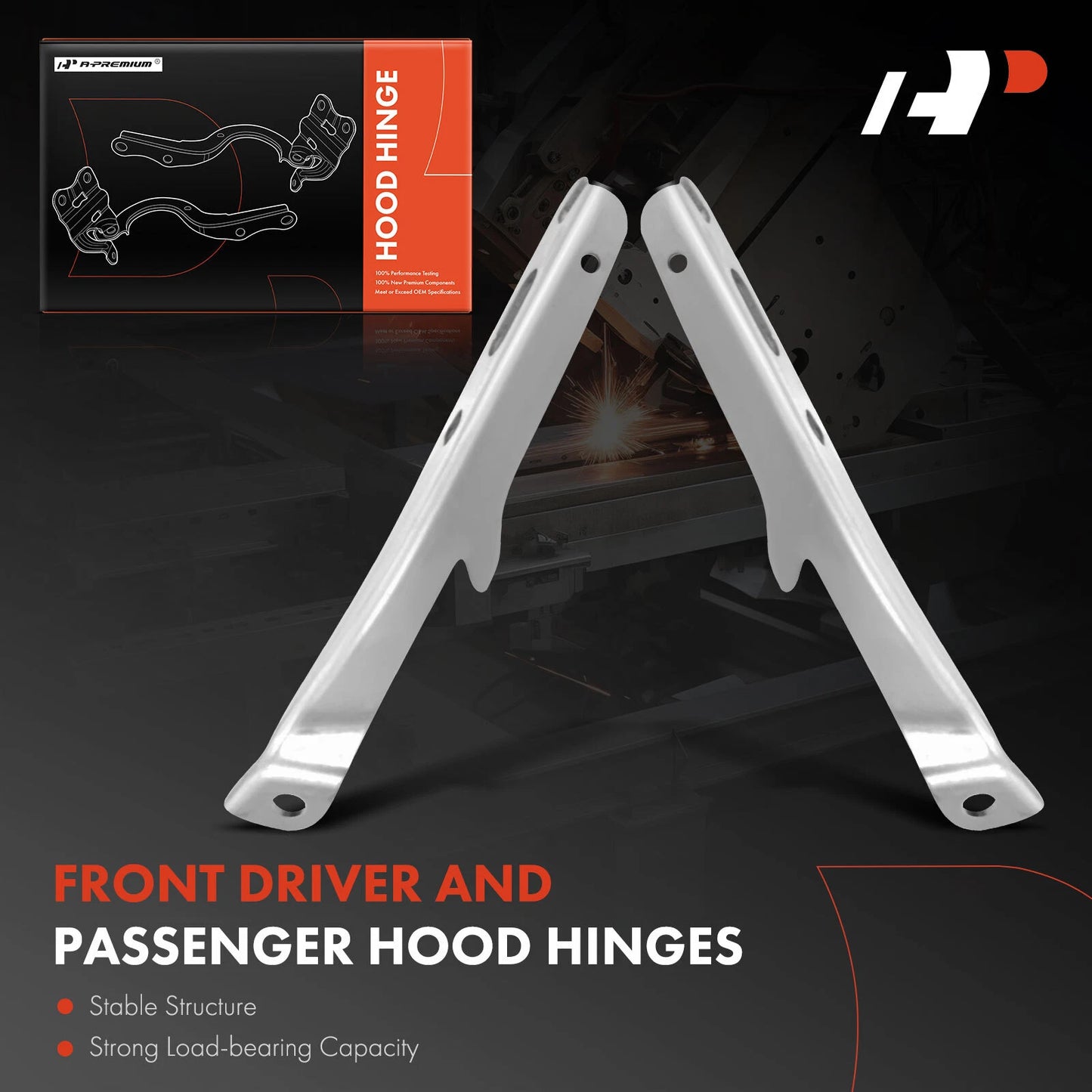 2X Front Hood Hinges for Chevy Malibu (2008–2012)