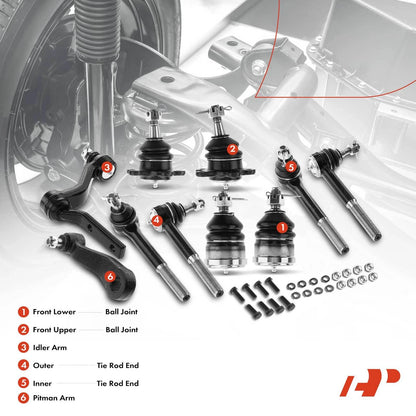 10x Front Idler Arm Ball Joint Tie Rod End for GMC Chevy