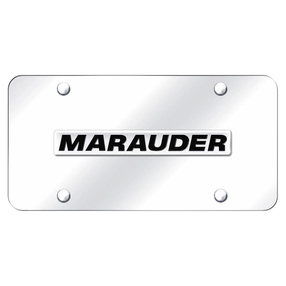 Chrome Name on Chrome License Plate - Officially Licensed for Mercury Marauder