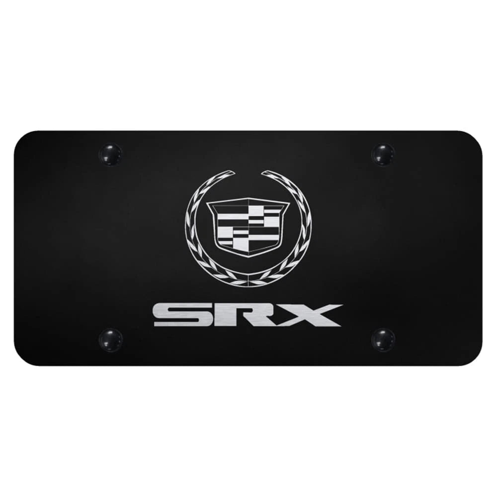 Dual Logo on Black License Plate - Officially Licensed for Cadillac SRX CAD