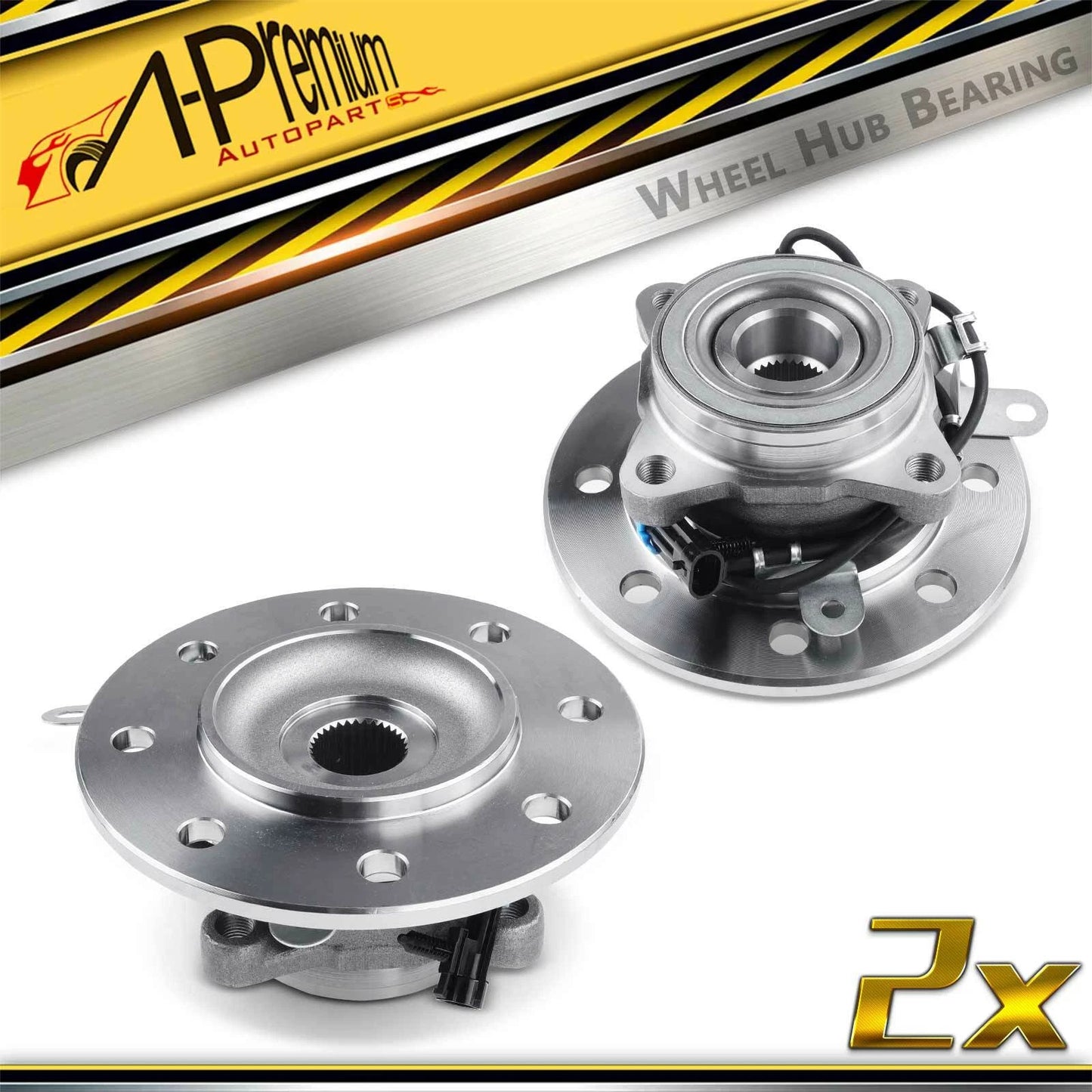 2X Front Wheel Hub & Bearing Assembly for Chevrolet K1500 GMC K1500 (1990–2000)