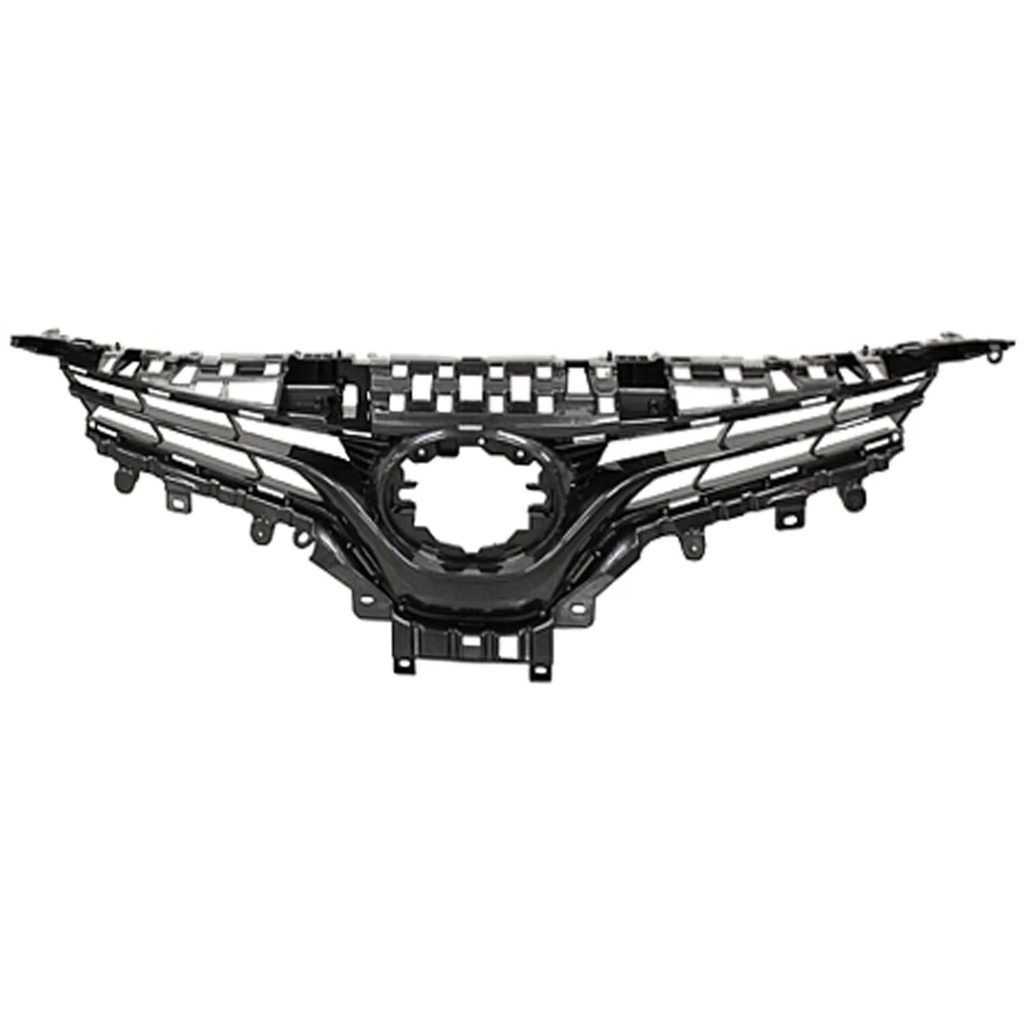 Front Upper Grille Replacement Gray Gloss ABS Plastic for Toyota RAV4 (2016–2018)