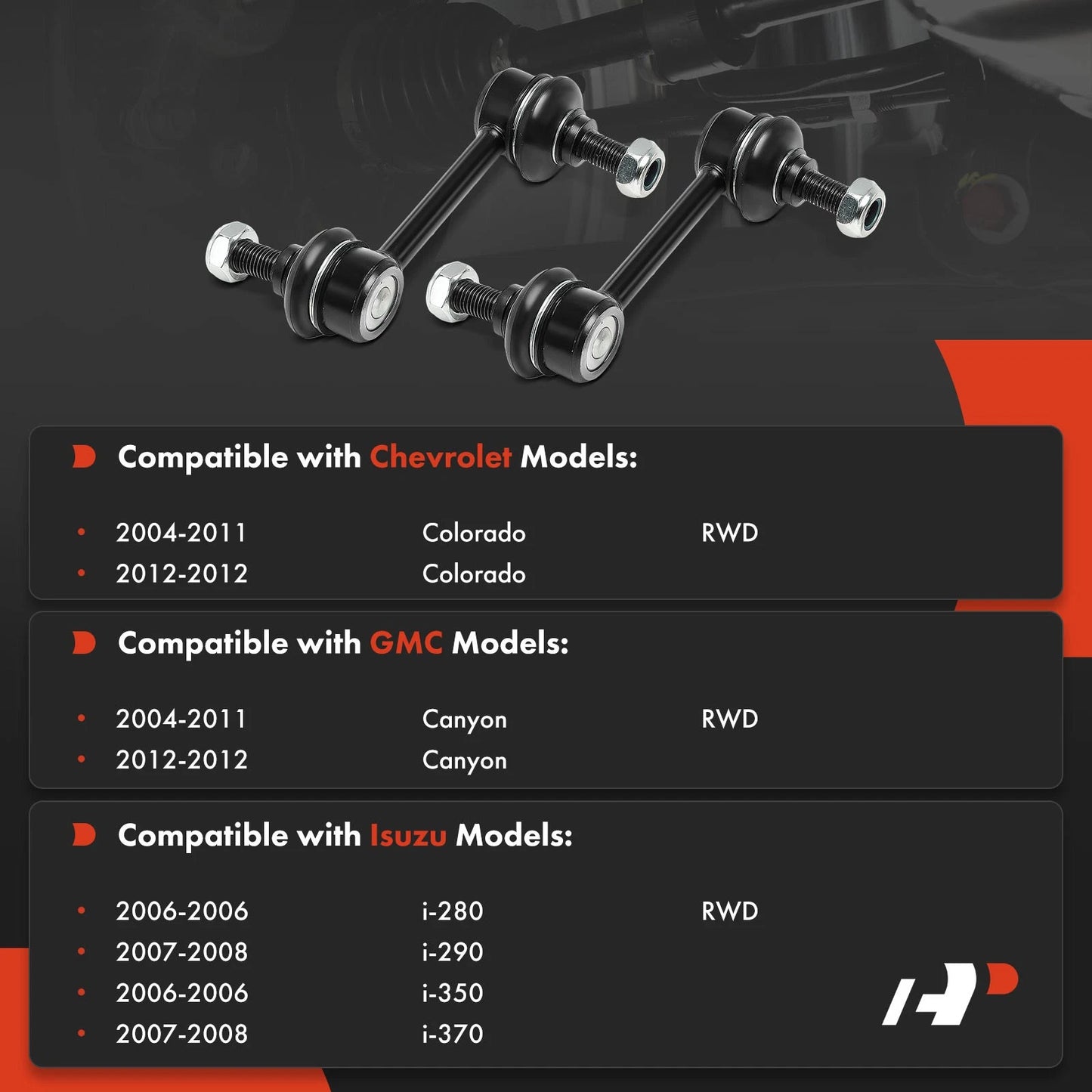 2X Rear Stabilizer Bar Link for Chevy Colorado GMC Canyon (2004–2012)