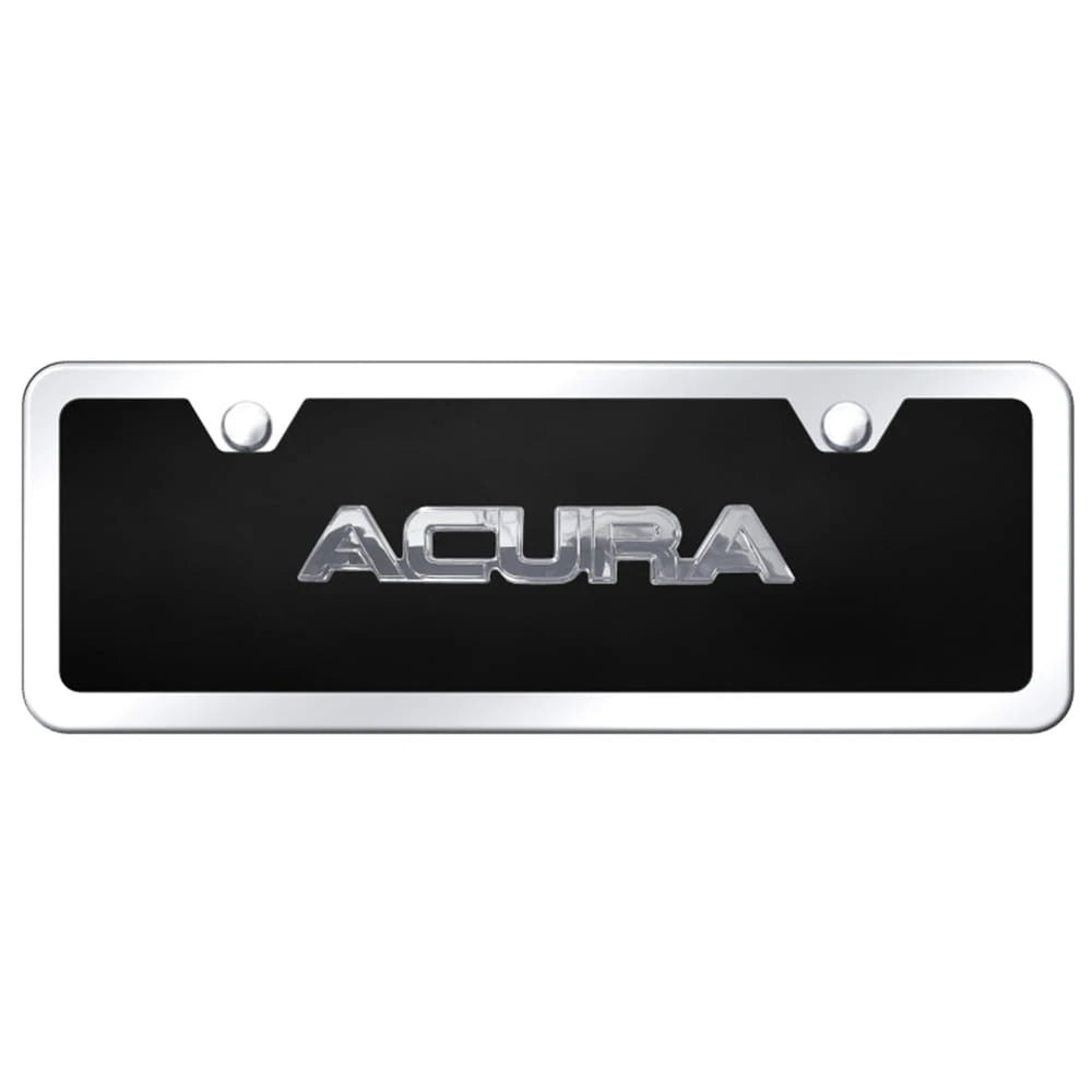 Chrome Name on Black Acrylic Mini Plate Kit - Officially Licensed for Acura