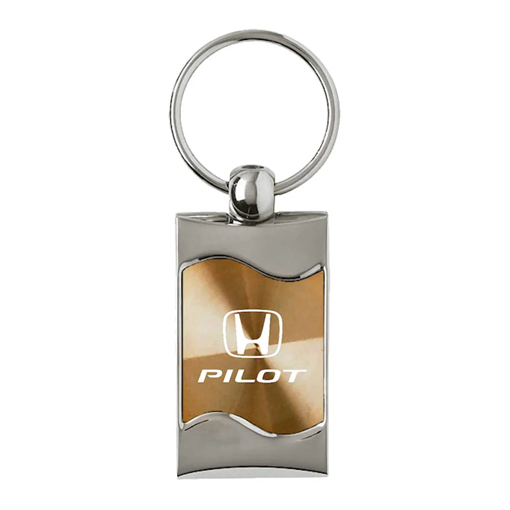 Gold Rectangular Wave Keychain - Officially Licensed for Honda Pilot