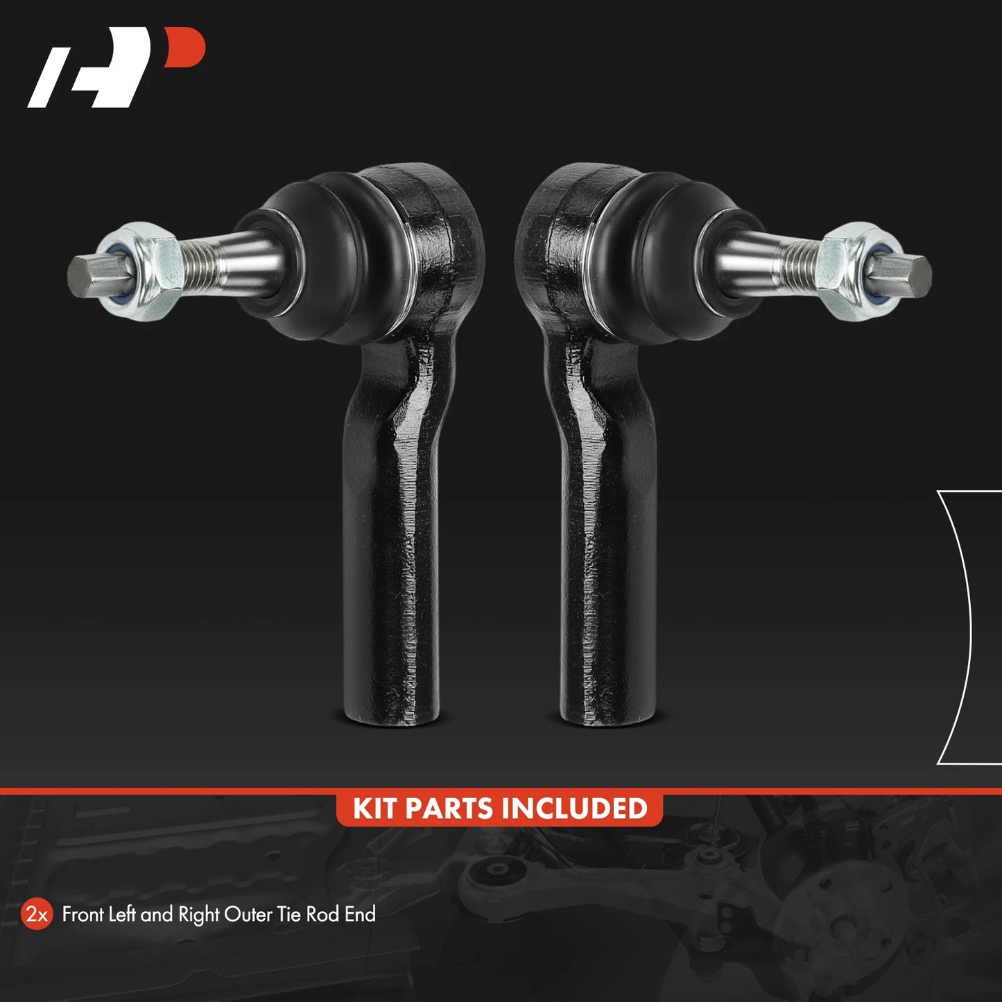 2X Front Outer Side Tie Rod Ends for Chevy Silverado 2500 HD (2011–2021)