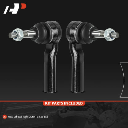 2X Front Outer Side Tie Rod Ends for Chevy Silverado 2500 HD (2011–2021)