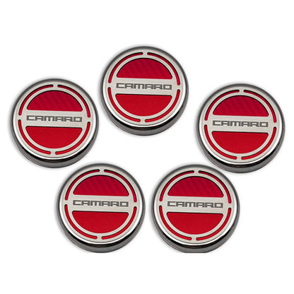 Chrome Cap Covers w Black C-Fiber Inlay for Camaro 2010–2015