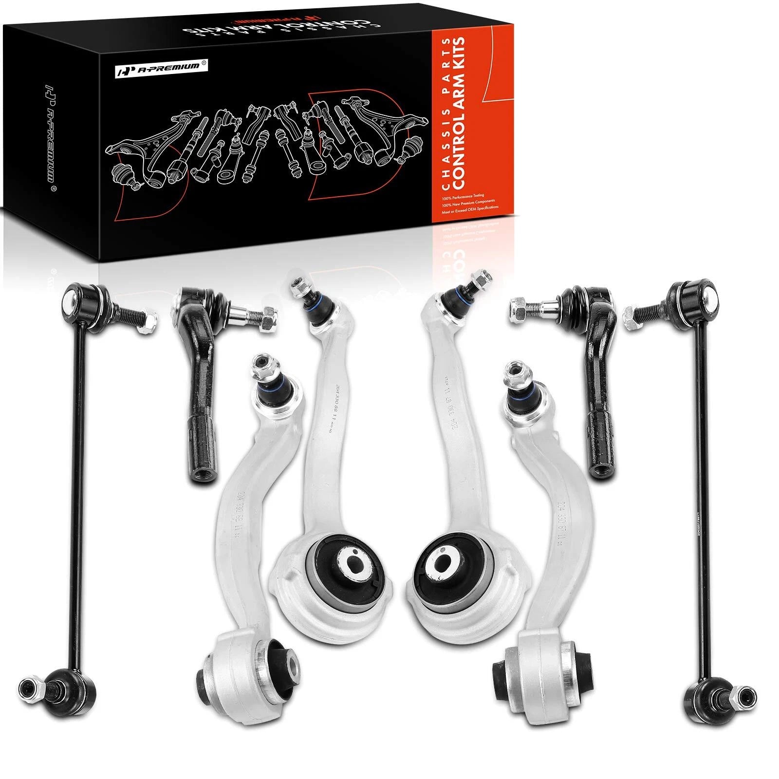 8x Front Control Arm with Ball Joint for Mercedes-Benz W204 (2007–2014)