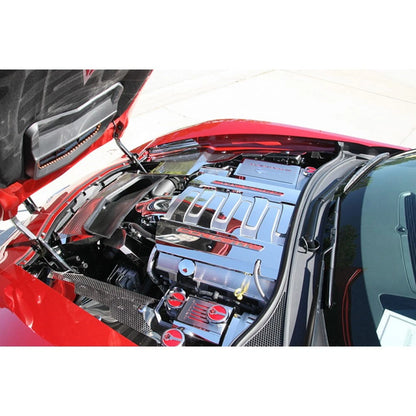 Chrome Stingray Cap Covers Replacement with White CF Inlay for Corvette Z06 (2014–2019)
