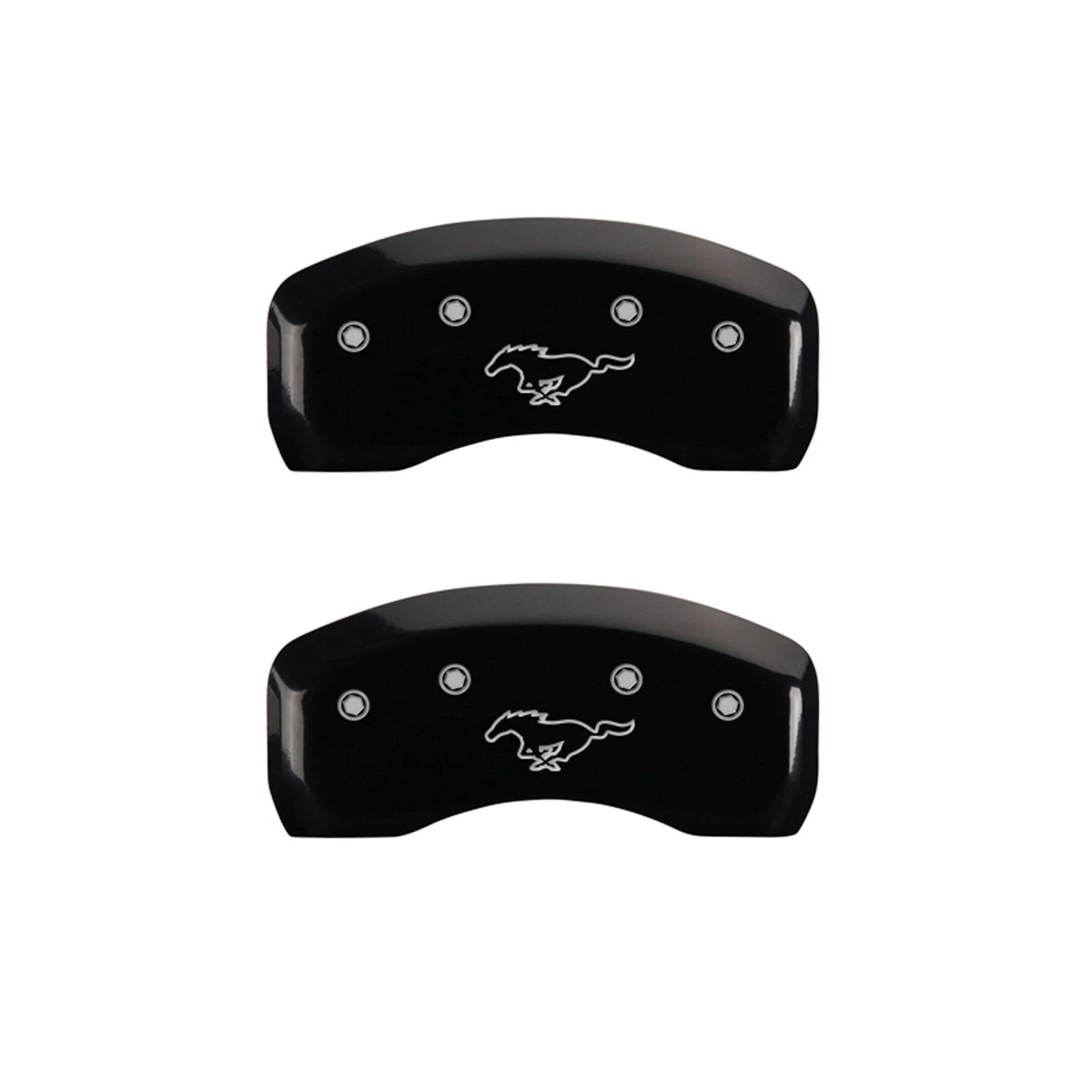 Front and Rear Black Pony Caliper Covers for 1997–1998 Ford Mustang (MGP)