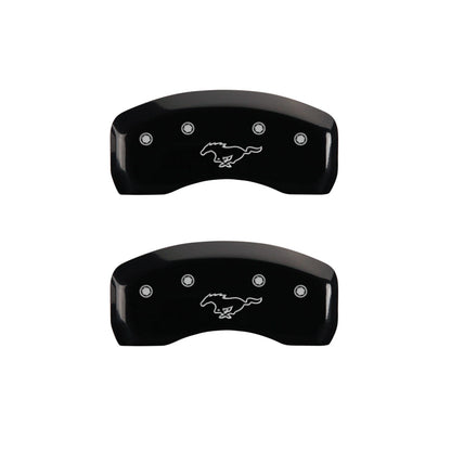 Front and Rear Black Pony Caliper Covers for 1997–1998 Ford Mustang (MGP)
