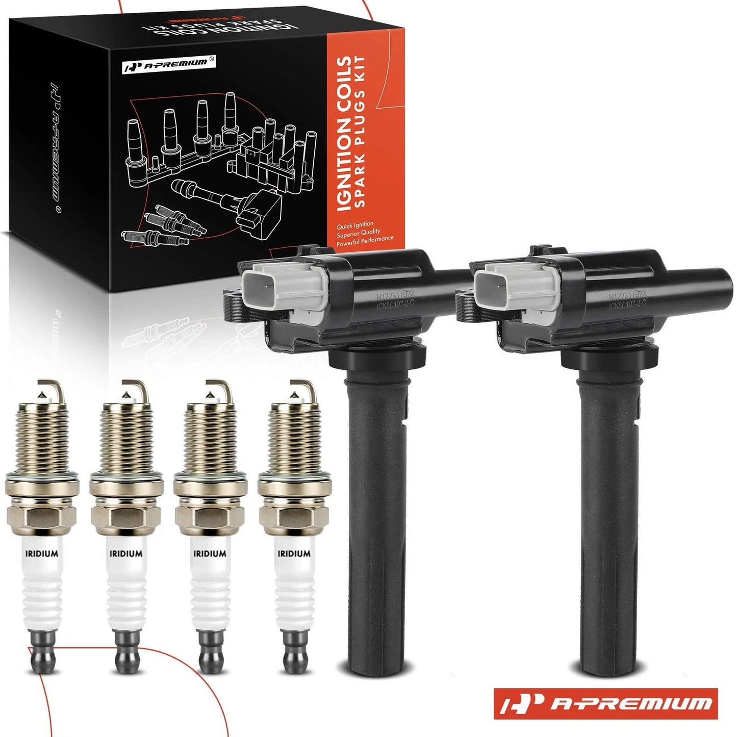 2X Ignition Coil & 4X Iridium Spark Plugs for Chevy Metro (1998–2001)