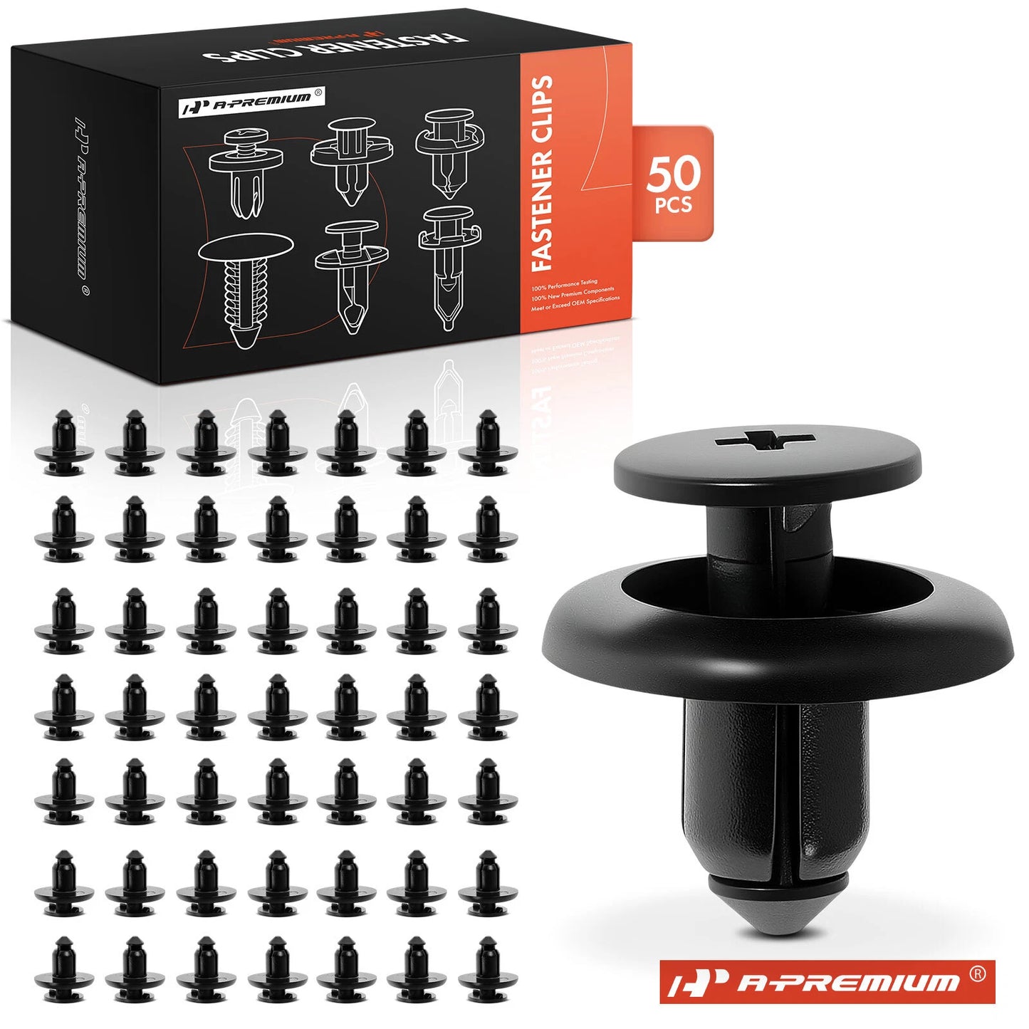 50Pcs 9mm Nylon Bumper Clips for Chevy