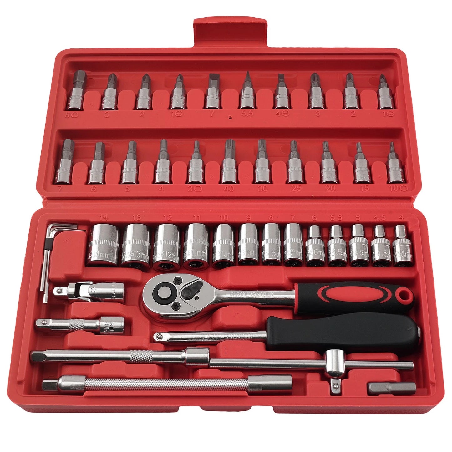 4-Piece Drive Socket Wrench Ratchet Set for Carbon Steel Tool Kit (2000–2000)