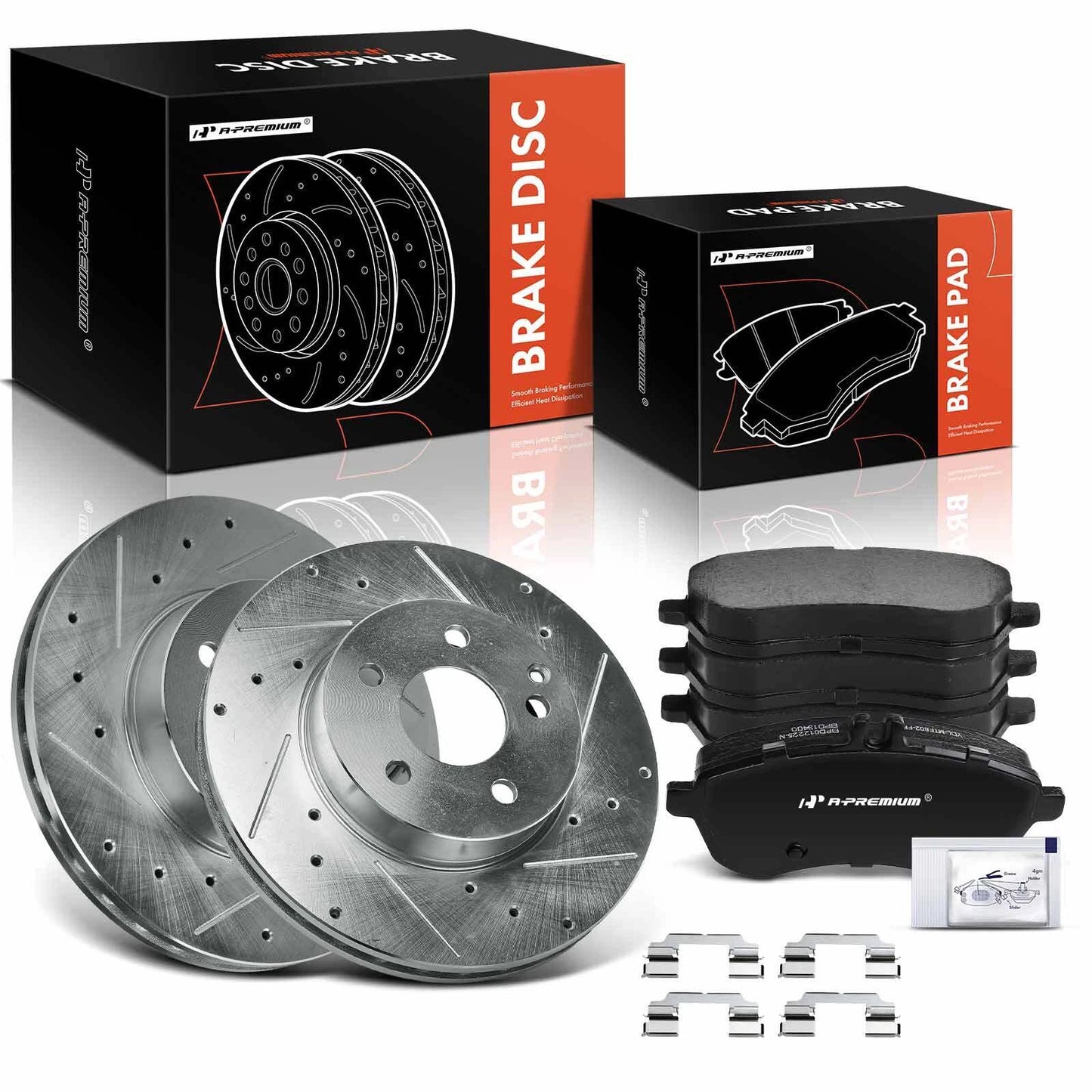 6x Front Drilled Brake Rotors & Pads for Mercedes C250 C300 (2008–2015)