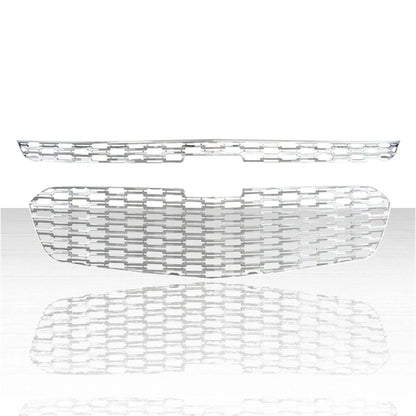 2pc Rectangular Honeycomb Grille Insert for 2014-2015 Chevy Malibu - Chrome