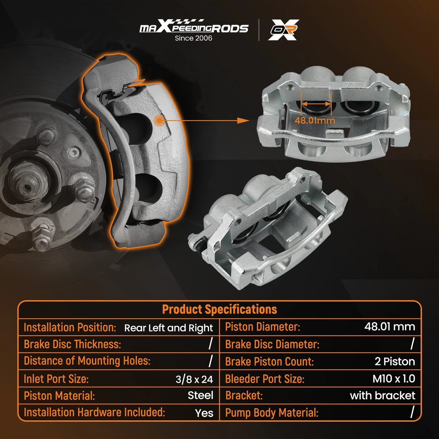 Brake Caliper Pair for Jeep Grand Cherokee (2005–2010)
