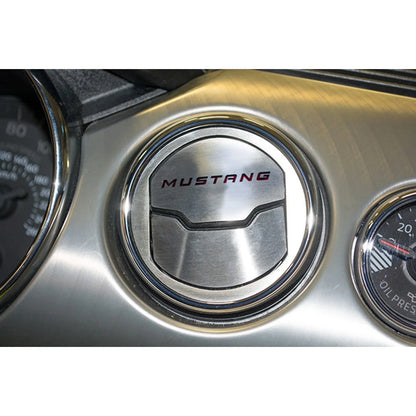 Brushed A/C Vent Trim w/Orange Carbon Fiber 'Mustang' Inlay for 15 Mustang 50th