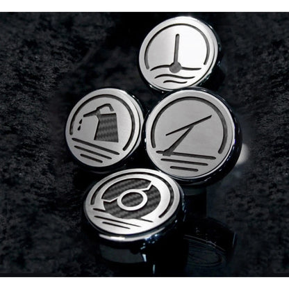 Chrome Cap Covers with White Carbon Fiber Inlay for Ford Mustang (2005–2009)
