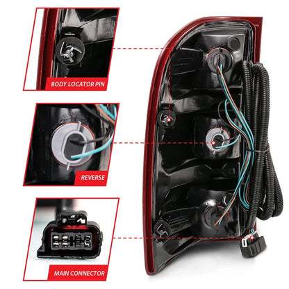 Chrome Red Clear Lens Tail Light Assembly for 2007–2014 Chevy Silverado 2500HD