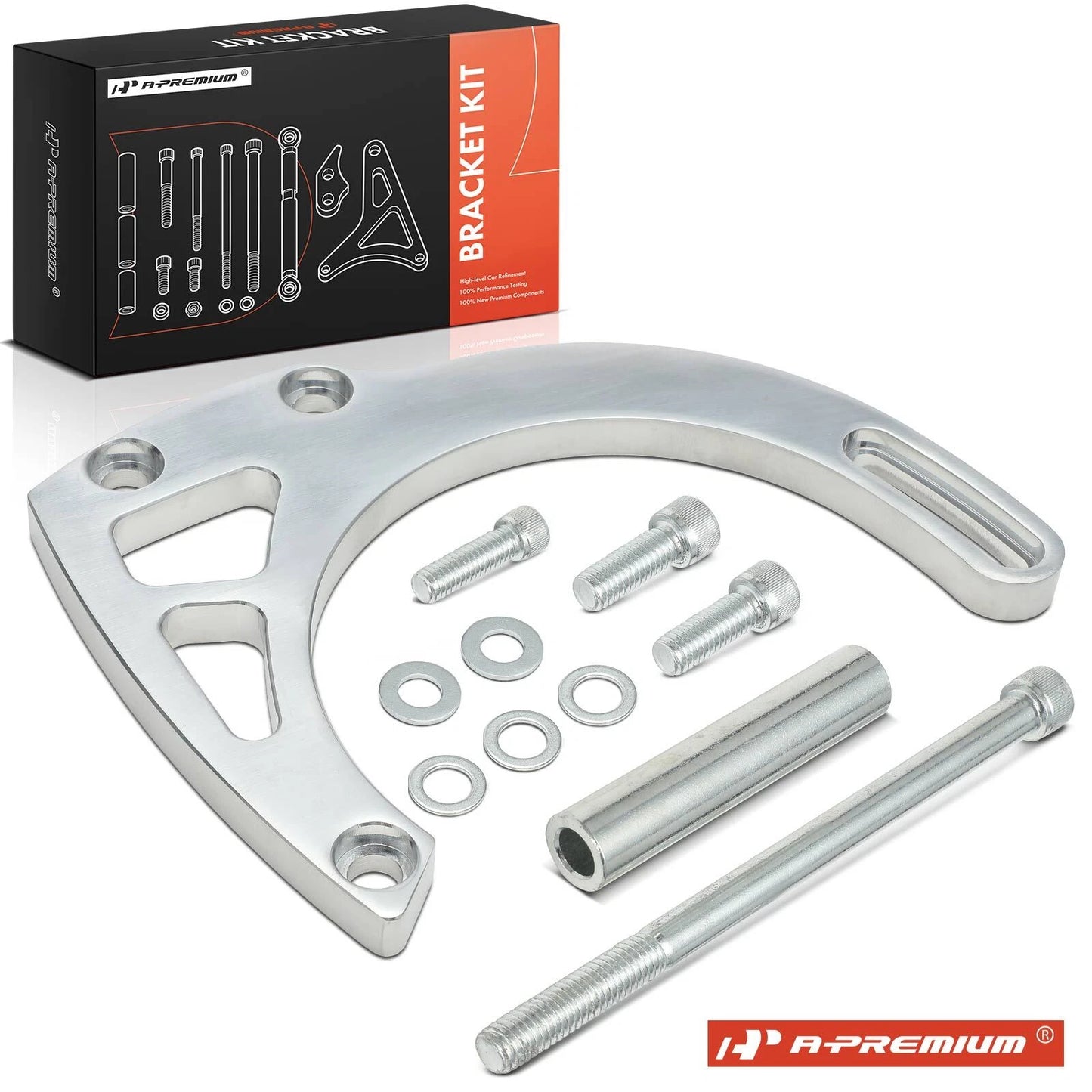 7x Aluminum Polished Alternator Bracket Kit for Chevy 283 302 305 (1960–1980)