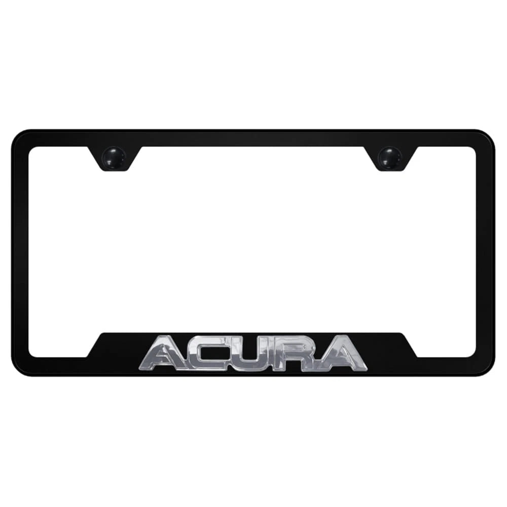 Chrome Name 3D on Black Cut-Out Plate Frame - Officially Licensed for Acura