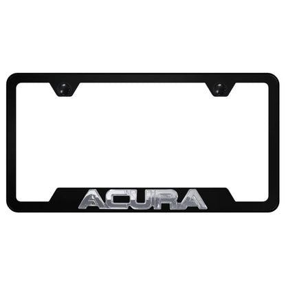 Chrome Name 3D on Black Cut-Out Plate Frame - Officially Licensed for Acura