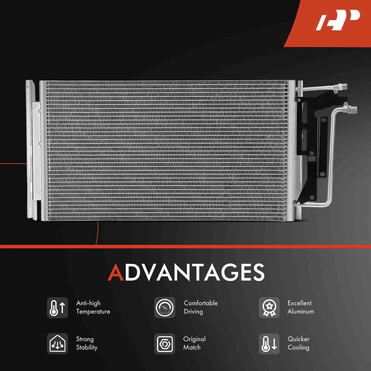 A/C Condenser with Bracket for Chevrolet G10 G20 G30 GMC G1500 G2500 (1971–1995)