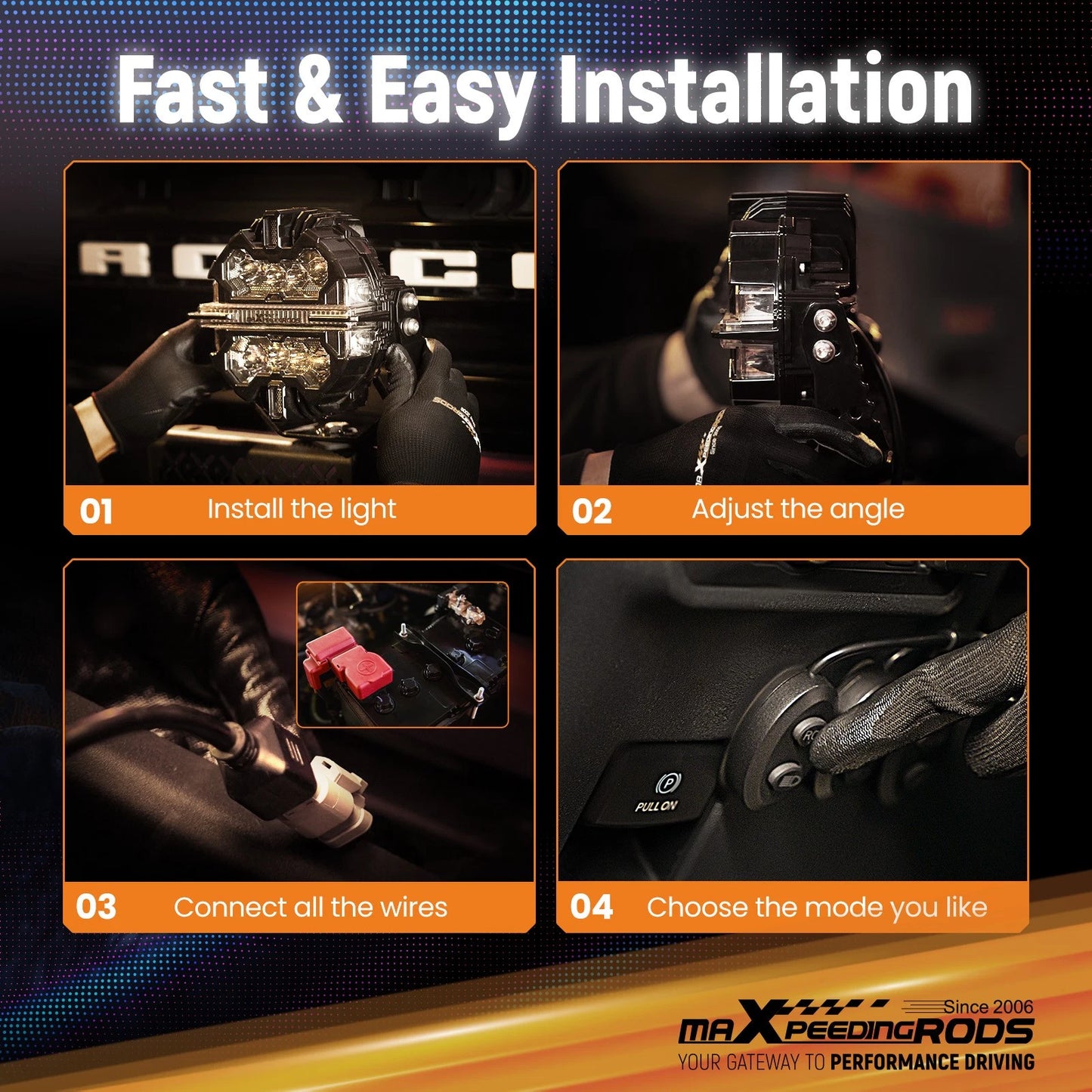 270° LED Driving Light Pods for Off-Road ATV UTV 4x4 (160W, RGB) (12V)