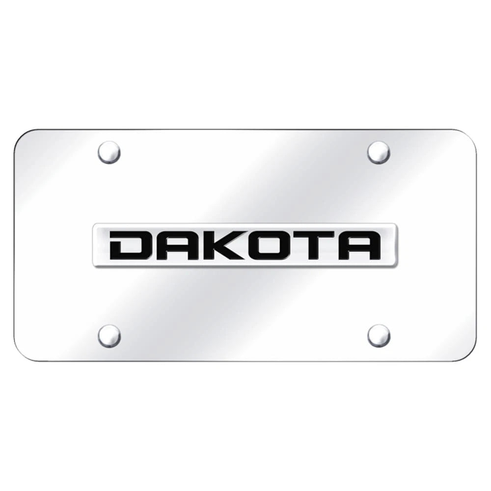 Chrome Name on Chrome License Plate - Officially Licensed for Dodge Dakota