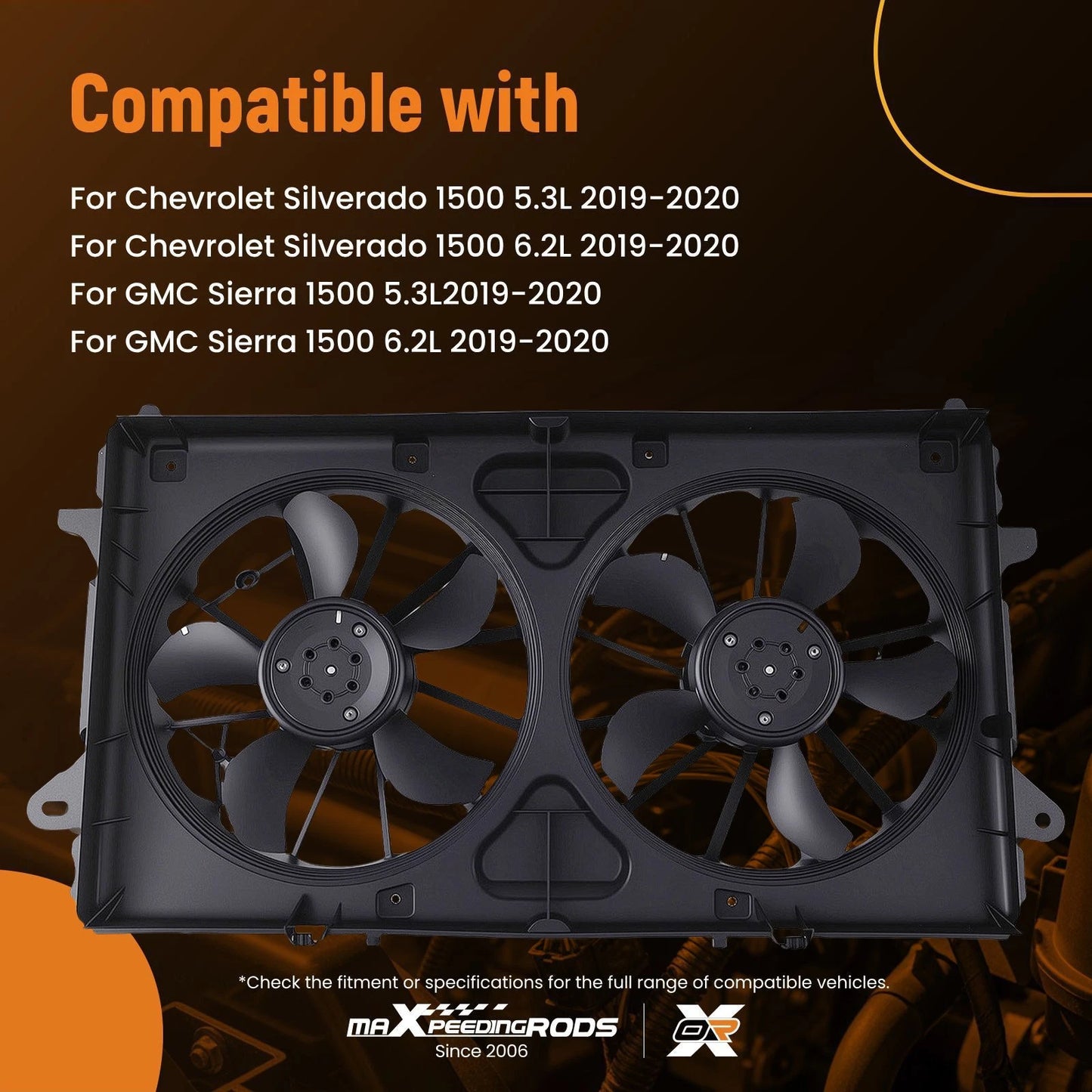 Dual Cooling Fan for Chevrolet Silverado for GMC Sierra 1500 (2019–2020)