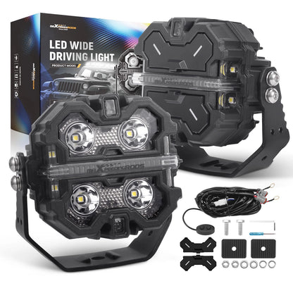 3.5 in LED Pod Lights RGB Background White 6000K for Off-Road (2015–2025)