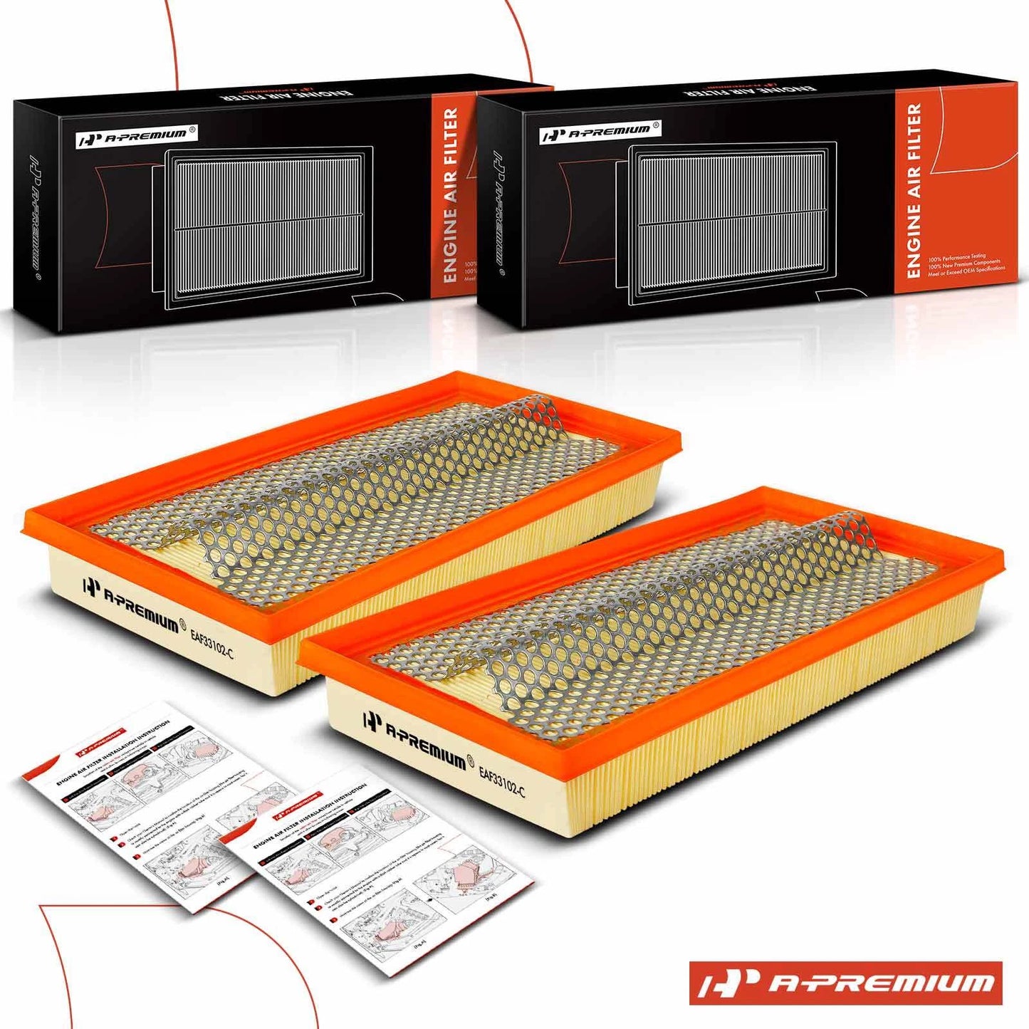 2X Engine Air Filter for Mercedes-Benz 400E, 500E, S420 (1994–1999)